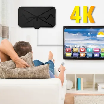 4K 36DBI С Высоким коэффициентом усиления HDTV DTV Box Цифровая Телевизионная Антенна 3600 Миль Усилитель-Бустер Активная Внутренняя Антенна HD Flat Design Fox DVB-T2 3