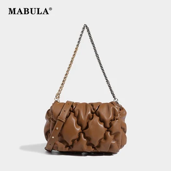 MABULA, модные стеганые сумки через плечо для женщин, мягкая пухом сумка через плечо, женская повседневная сумочка для телефона, сумочка простого дизайна.