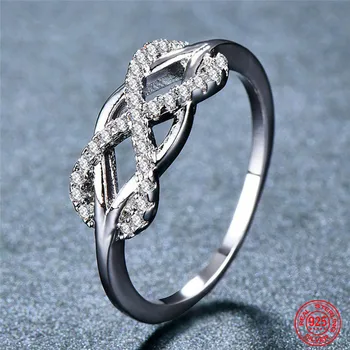 Кольцо с цирконом из стерлингового серебра 925 пробы для женщин, подарок для свадебных украшений