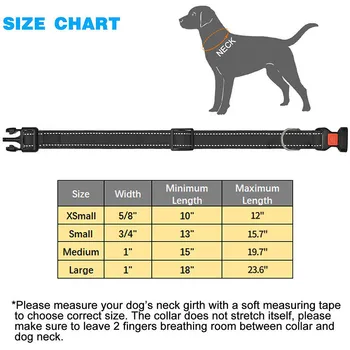 Регулируемый ошейник для собак, Светоотражающие принадлежности для дрессировки собак, Высококачественный нейлон для больших, средних и маленьких собак, ошейник для собак, товары для собак 5