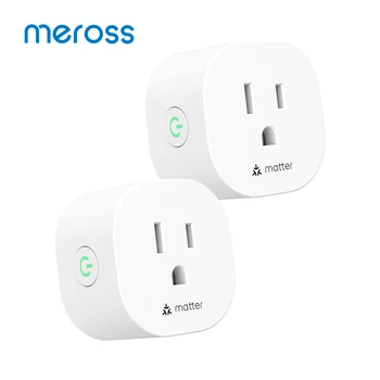 Meross Matter Smart Mini Plug Wi-Fi Розетка Версия для США / CA Розетка 2 шт. Поддержка Apple Homekit Google Home SmartThings Alexa