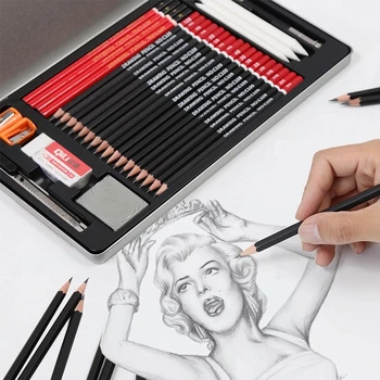 Набор для рисования с ластиками для карандашей Точилка для начинающих художников Канцелярские принадлежности для студентов Принадлежности для рисования