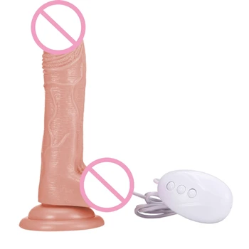 Многоскоростной Большой фаллоимитатор Реалистичный Вибратор с дистанционным управлением Женская секс-игрушка для взрослых Stro E1YC