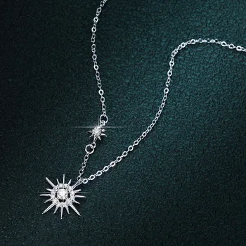 2023 Модный муассанитовый кулон для женщин Бриллиантовое ожерелье Ювелирные изделия из стерлингового серебра S925 Подарок девушке на День Святого Валентина
