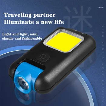Новый мини-фонарик с USB-зарядкой для верховой езды, ночной рыбалки, зажима для шляпы, фонарика, яркого брелка для ключей.