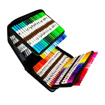 120 цветов Акварельная ручка Цветные фломастеры с двойной головкой Гладкие для рисования