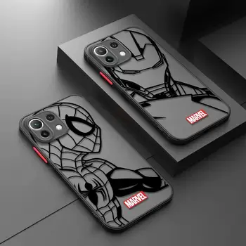 Чехол для телефона Marvel Spider Man Для Xiaomi Poco X3 NFC M3 M5 M5s F3 Pro Для MI 13 12 12X 12T 11 11X 9T 10T Lite Note 10 Матовая Крышка