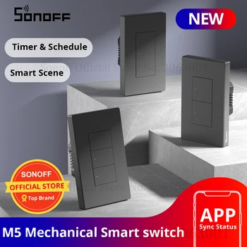 SONOFF M5 SwitchMan Умный Настенный выключатель 120 Типа 1/2/3 Gang Настенный Кнопочный Выключатель eWeLink App Control Работает Sonoff S-Mate / R5