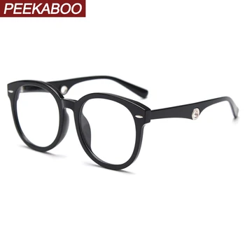 Peekaboo TR90 очки в большой оправе для мужчин прозрачные черные женские круглые очки для женщин мужские украшения унисекс в стиле ретро