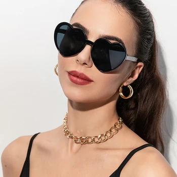 Модные солнцезащитные очки Love Heart, женские брендовые дизайнерские винтажные солнцезащитные очки, милые Сексуальные ретро-очки с UV400 оттенками, очки с выпуклыми глазами