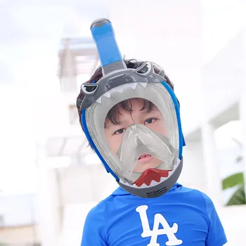 Детская маска для дайвинга с акулой, Маска для снорклинга с полным лицом для мальчиков и девочек, детские подводные Противотуманные очки для плавания HD, Снаряжение для дайвинга