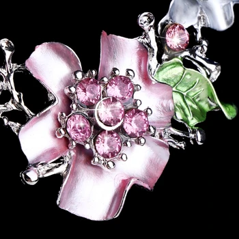 Женское ожерелье Ювелирные Изделия Цветок Кулон Серьги из сплава со стразами Мода Exqui