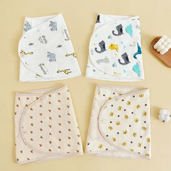 Детское пеленальное одеяло для мальчиков и девочек, 4-слойная обертка, пеленки для новорожденных 0-6 месяцев, обертывание для сна с несколькими рисунками