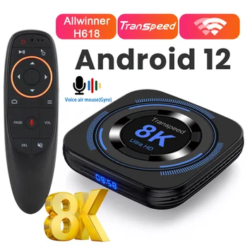 Transpeed Allwinner H618 Android 12 TV BOX Двойной Wifi 32G64G Четырехъядерный Cortex A53 Поддержка 8K Видео 4K BT4.0 Телеприставка 0
