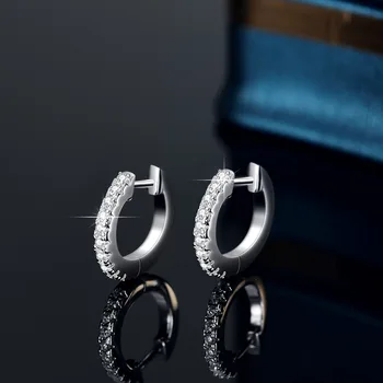 Серебряные женские серьги S925 с муассанитом D-образного цвета, круглые Роскошные очаровательные серьги, подарок к празднику высокого качества
