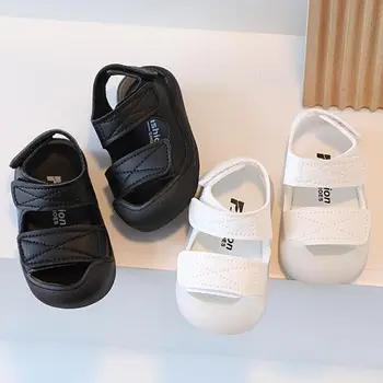 Лето 2023, детская обувь, спортивные дышащие сандалии для мальчиков, детская обувь на мягкой подошве для малышей.