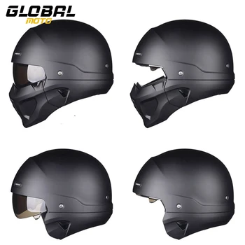 Мотоциклетный шлем с полным лицом Casco Moto Дышащий Вместительный ретро-шлем Защитное снаряжение Мягкая и удобная дышащая подкладка 1