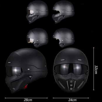 Мотоциклетный шлем с полным лицом Casco Moto Дышащий Вместительный ретро-шлем Защитное снаряжение Мягкая и удобная дышащая подкладка 5