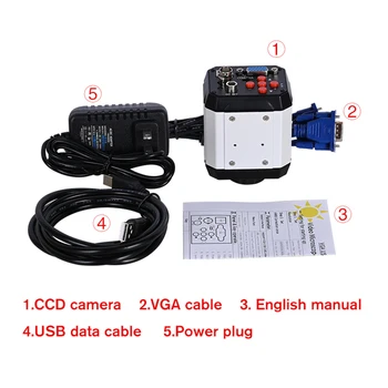 ПЗС-камера для биологического и стереомикроскопа Аксессуары электронная цифровая промышленная камера интерфейс USB VGA CVBS OSL-819 2