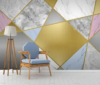 Изготовленные на заказ обои papel de parede 3D Jazz из белого мрамора с геометрическим рисунком, домашний декор, ТВ фон, 3D фотообои, обои для гостиной