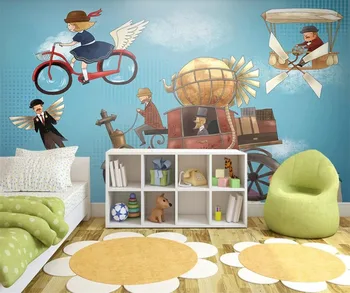 beibehang Пользовательские 3D обои Летающие с ручной росписью мультяшный телевизор фон гостиной настенные фрески papel de parede 3d обои