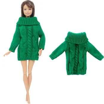 Высококачественный кукольный свитер из чистого хлопка, вязаное платье ручной работы, зимняя экипировка, одежда для куклы Барби, аксессуары, 11,5-дюймовая детская игрушка
