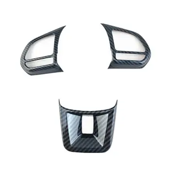 3 шт./компл. ABS Кнопка Рулевого Колеса Автомобиля Крышка Наклейка Украшение Интерьера для MG5 MG6 MG HS ZS Стайлинг Автомобиля Из Углеродного волокна