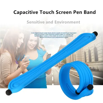 Универсальная сенсорная ручка с емкостным экраном для планшетов, сенсорные ручки Samsung, силиконовый ремешок на запястье, стилус для мобильного телефона для Iphone