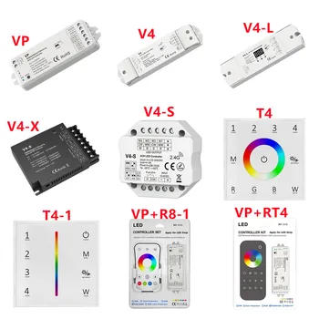 Контроллер сенсорной панели CV RGBW 2.4G RF Контроллер CV (RGBW, RGB, CCT, DIM) 12-24 В постоянного тока одноцветный, двухцветный, RGB или RGBW PWM