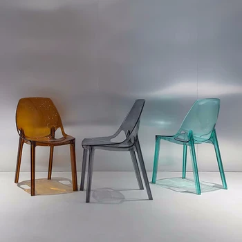 Дизайнерские обеденные стулья на открытом воздухе, Акриловые Эргономичные обеденные стулья, Дешевые Модные стулья, Профессиональные аксессуары для интерьера парикмахерской Silla 1