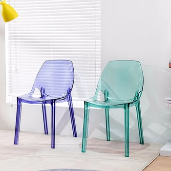 Дизайнерские обеденные стулья на открытом воздухе, Акриловые Эргономичные обеденные стулья, Дешевые Модные стулья, Профессиональные аксессуары для интерьера парикмахерской Silla 2