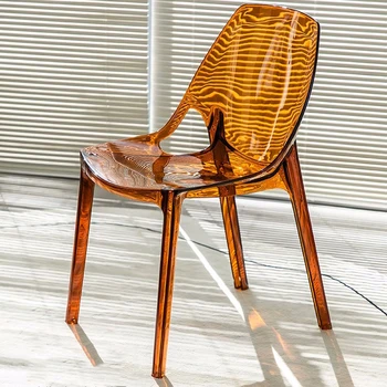 Дизайнерские обеденные стулья на открытом воздухе, Акриловые Эргономичные обеденные стулья, Дешевые Модные стулья, Профессиональные аксессуары для интерьера парикмахерской Silla 4