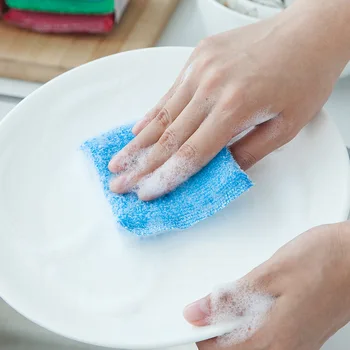 Салфетка для мытья посуды разного цвета для удаления масляных пятен И разводов Используйте повторно нежирные чистящие средства для домашних кухонь