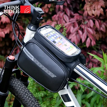 Велосипедная сумка ThinkRider с сенсорным экраном для телефона Велосипедная передняя двусторонняя сумка MTB Дорожный велосипед Сумка с верхней трубкой 6,0 Дюймов Аксессуары для велосипедов