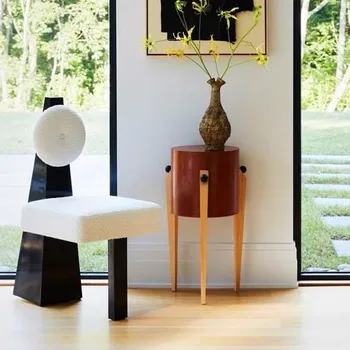 Дизайнер FULLLOVE Креативный обеденный стул из овечьего бархата в форме письменного стола, стул для изысканного макияжа, мебель для гостиной и столовой 0