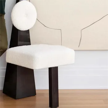 Дизайнер FULLLOVE Креативный обеденный стул из овечьего бархата в форме письменного стола, стул для изысканного макияжа, мебель для гостиной и столовой 1