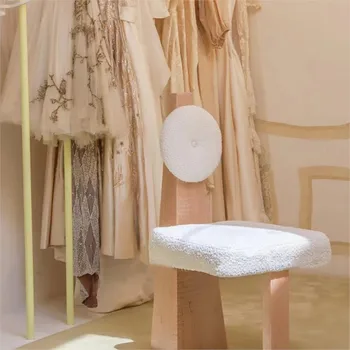 Дизайнер FULLLOVE Креативный обеденный стул из овечьего бархата в форме письменного стола, стул для изысканного макияжа, мебель для гостиной и столовой 2