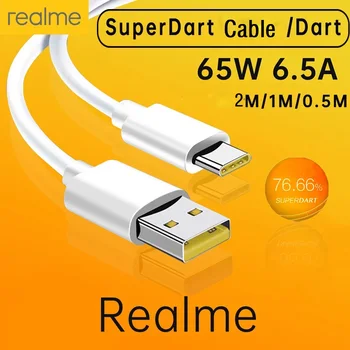 65 Вт Realme Type C USB Кабель Для Телефона 50 Вт 6.5A Быстрая Зарядка Super Dart Для Oppo Vooc Realme 7 8 8i 9 Pro 9i X50 GT GT2 C31