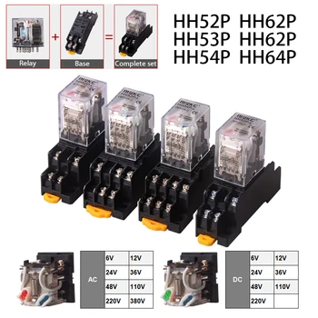 Среднее малое реле HH52P HH53P HH54P HH62P HH63P HH64P LY2NJ MY2NJ8 pin 11 pin 14 pin 24V220V12V электромагнитное 1