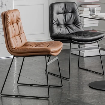 Обеденный стул Nordic из искусственной кожи для ресторанной мебели, Дизайн спинки обеденного стула, Простой кухонный обеденный стул для отдыха 0