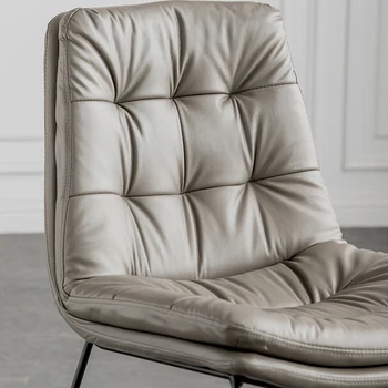 Обеденный стул Nordic из искусственной кожи для ресторанной мебели, Дизайн спинки обеденного стула, Простой кухонный обеденный стул для отдыха 3