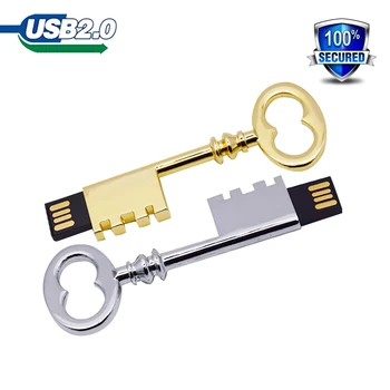 USB 2.0 Металлический Ключ Флэш-Накопитель 64 ГБ 32 ГБ 16 ГБ 8 гб Флеш-Накопитель Флешка USB Memory Stick 2.0 USB U-Диск USB Flash Menory Stick Подарок