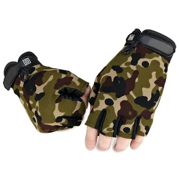 Мужские камуфляжные тактические перчатки для спорта на открытом воздухе, велоспорта, Полупальцевые, противоскользящие, амортизирующие, для фитнеса, теплые варежки без пальцев