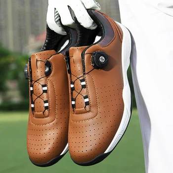 Водонепроницаемая обувь для гольфа, мужские кроссовки для гольфа без шипов, нескользящая обувь для игроков в гольф, удобные кроссовки для прогулок на открытом воздухе