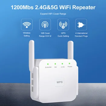 1200 Мбит/с Wi-Fi ретранслятор Беспроводной 5G Wifi Усилитель сигнала Wifi Расширитель сети Wi-Fi Усилитель Wi-Fi 5 ГГц Дальний Wi-Fi ретранслятор