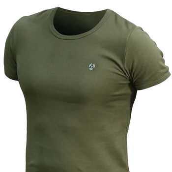 Рубашка С коротким рукавом, Тонкая футболка с круглым вырезом, хлопковая тактическая быстросохнущая страйкбольная 3108
