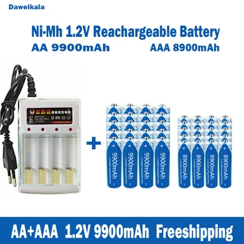 Оптовые никель-водородные аккумуляторы AA + AAA1.2V, микрофоны KTV большой емкости 9900 мАч и игрушечные батарейки + зарядные устройства