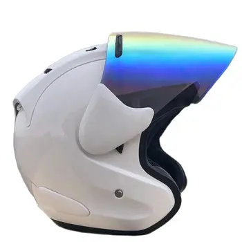 Женский защитный шлем белого цвета, головной шлем, вместительный мотоциклетный шлем с открытым лицом, летний сезон, защитный полушлем унисекс