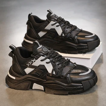 Damyuan 2023, удобная мужская обувь на толстой подошве, повседневная сетчатая обувь больших размеров, Дышащие кроссовки, уличные нескользящие кроссовки для бега.