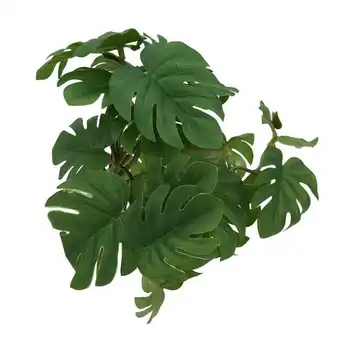 Пластиковый террариум для рептилий из ротанга с листьями черепахи, имитация растения для террариума для рептилий для украшения дома